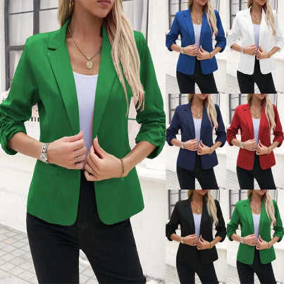 Women's Business Blazer 3/4 Sleeve Casual Suit Jacket Meifu Market
