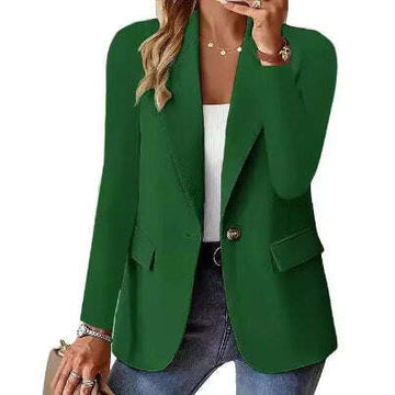 Fashion Casual Women Blazer Long-sleeved Solid Color Casual Cardigan Small Suit Jacket For Women Elegant Office Lady Outerwear Meifu Market