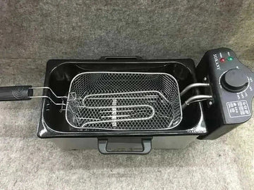 stainless steel basket | commercial-grade fryer | home kitchen use | energy saving