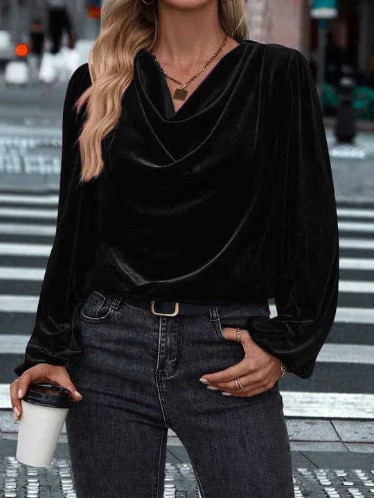 Women's Pile Collar Long Sleeve Top Meifu Market
