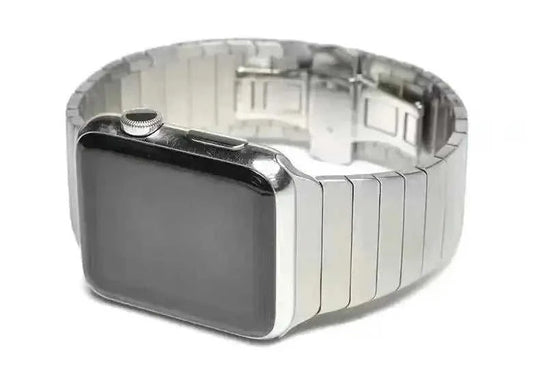 Bow Buckle Metal Smartwatch Band - Stainless Steel Strap for Apple Watch Series 8/7/6/SE - Premium iWatch Replacement Band - Meifu Market
