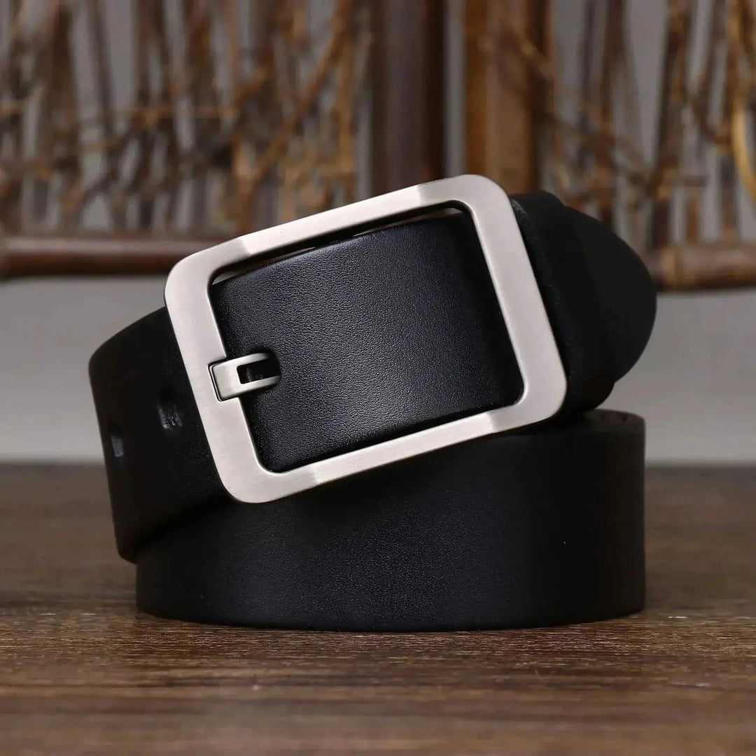 Minimalist Light Luxury Business Belt Pin Buckle Fashion Casual All-matching Black - lifestyle usage image