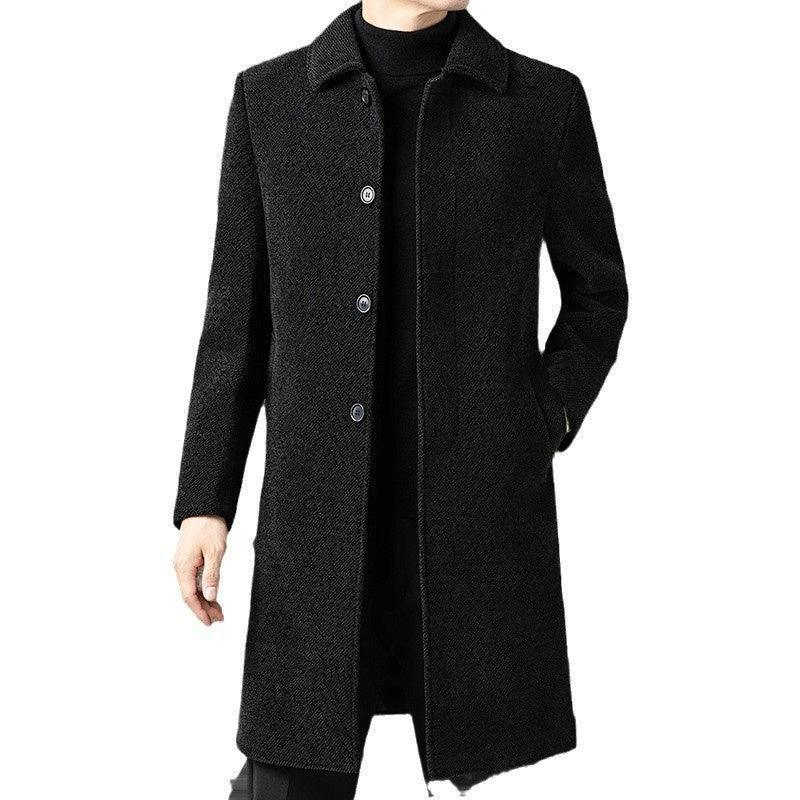 Temperament Lapel With Velvet Men's Woolen Coat Meifu Market