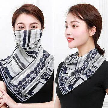 silk sunscreen scarf | uv protection neck scarf | lightweight travel scarf | energy saving