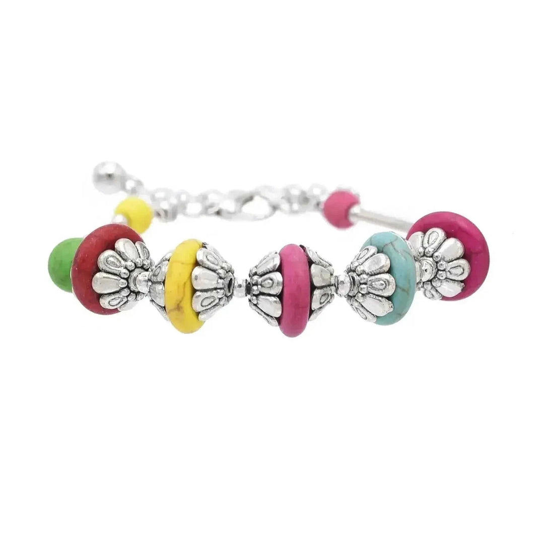 elastic turquoise bracelet | adjustable boho bangle | vintage tribal jewelry | ultrasonic cleaning