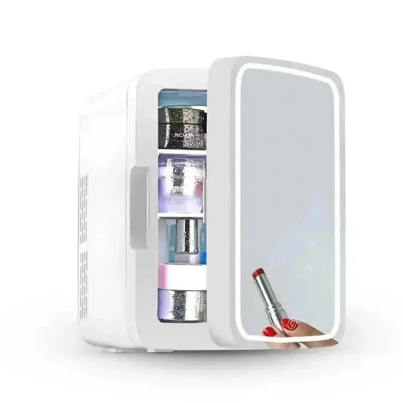 Portable Mini Fridge 4 Liter Mirror Refrigerator Beauty Fridge AU plug - in use demonstration