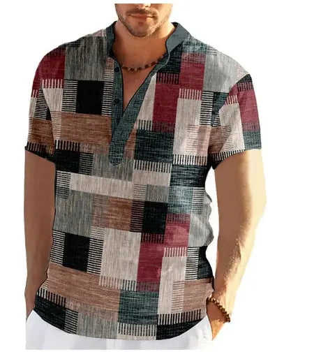 Mens Simple Linen Printed Top For Spring And Autumn Linen 09 - scale comparison view