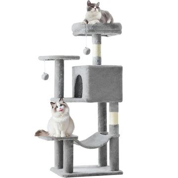 44 Inch Cat Tree Tower, Multi-Cat Climbing Tower With, Natural Sisal Scratching Posts, Extended Platform, Hammock Meifu Market