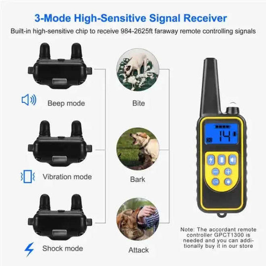 Dog Training Collar Receiver IP67 Waterproof Style1 - side view showing details