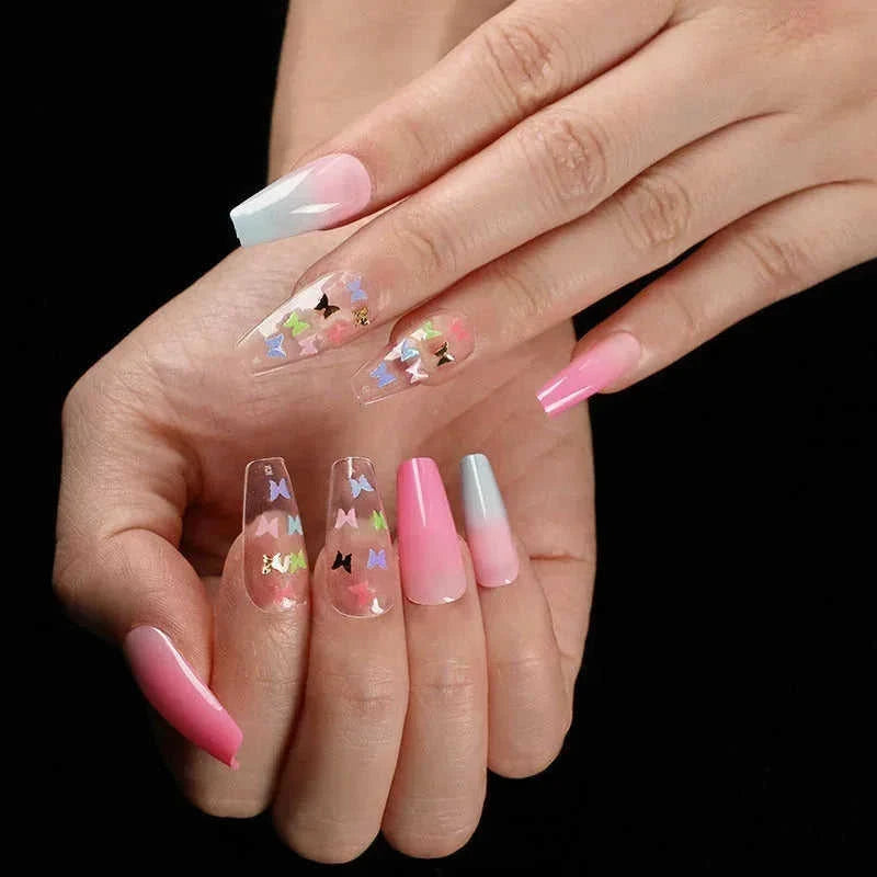 press-on nails for women | coffin shaped acrylic nails | long stiletto fake nails | energy saving