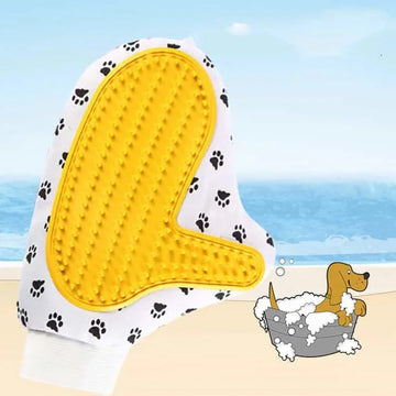 silicone grooming glove | pet deshedding brush | gentle cat grooming tool | energy saving