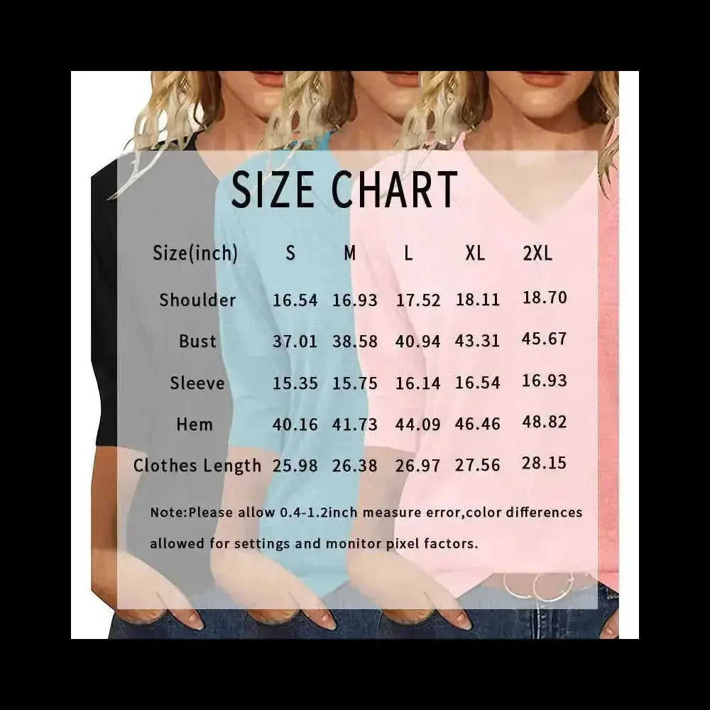 3 Pack 3 4 Sleeve Shirts For Women V Neck T Shirt Fall Casual Tops Basic Base Layer Undershirts Tees - view 6 (material:...