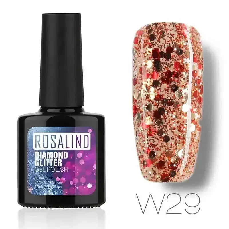 Diamond Nail Gel Polish - Reflective Glitter Gel for Nail Art | 10ml UV/LED RBW48 - color variant display