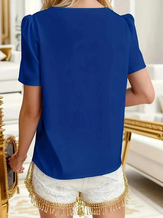 plus size blouse | loose fit shirt women | elegant short sleeve blouse | energy saving