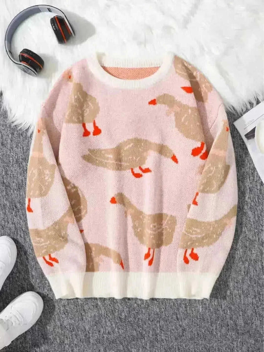 heavy cotton material | oversized fit sweater | long sleeve knit | energy saving