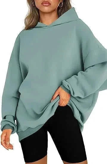 oversized hooded pullover | fleece lined hoodie | long sleeve loose sweater | ultrasonic cleaning