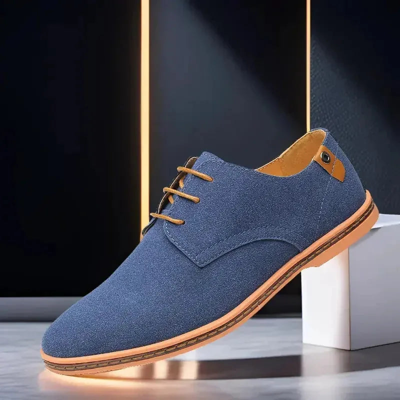 waterproof leather construction | genuine suede upper | rubber sole with grip | energy saving