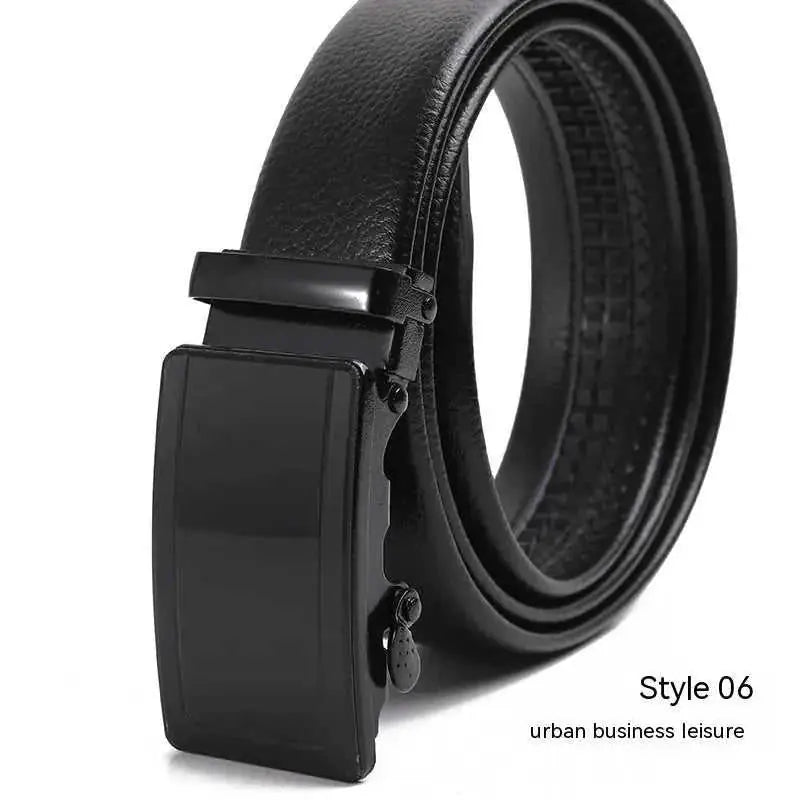 Men's Fashion Automatic Buckle Litchi Pattern Belt Style 14 - complete package contents