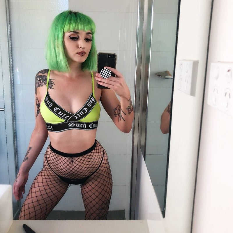 Women's Letter Ribbon Stitching Tee - Meifu Market