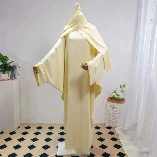 solid color abaya set | lightweight cotton robe | long sleeve maxi dress | energy saving
