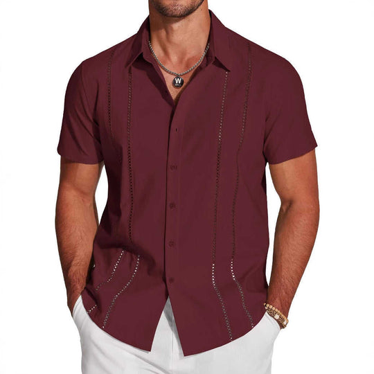 Men's Hawaiian Print Short Sleeve Lapel Shirt - Meifu Market
