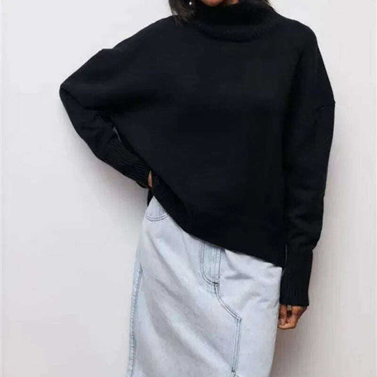 Women's Long-sleeved Pullover Solid Color Sweater Meifu Market