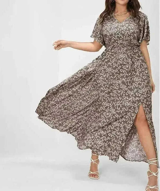 bohemian floral dress | tight waist dress | european style dress | ultrasonic cleaning