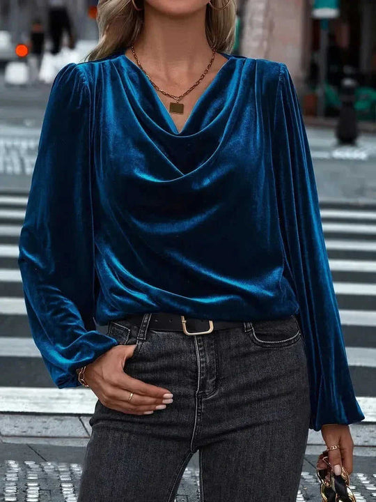 Women's Pile Collar Long Sleeve Top Meifu Market