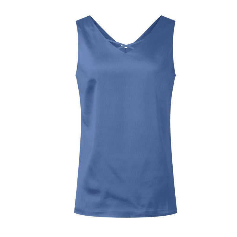Women's Crossover V-Neck Sleeveless Tank Top - Meifu Market