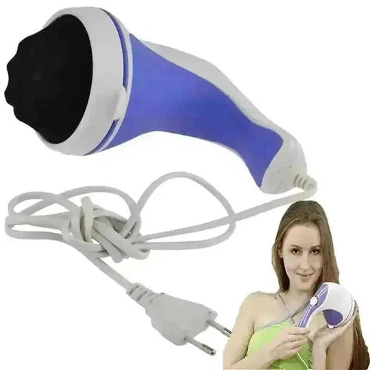 anti cellulite body neck massager vibrator electric slimming foot - side view (pattern: check)