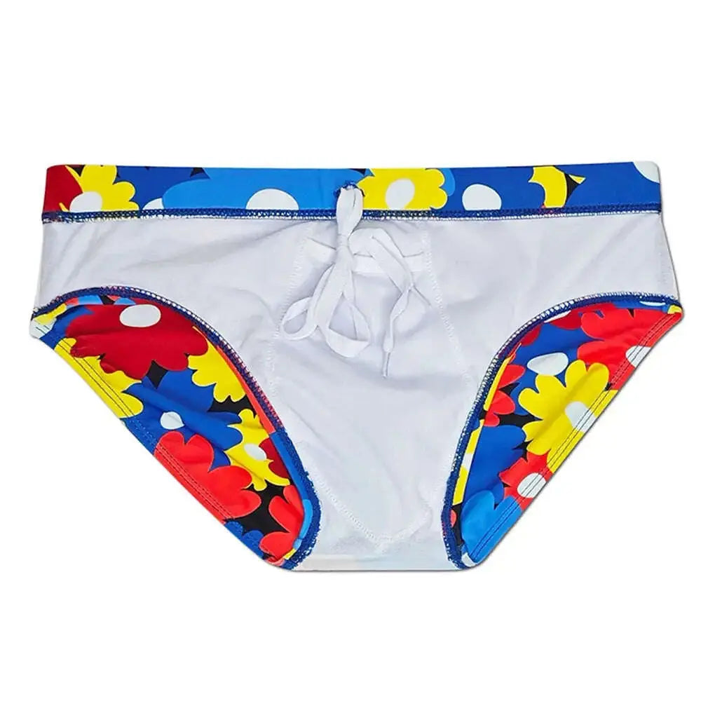 Flower Colorful Printing Swim Briefs Meifu Market