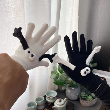 Couple Magnetic Warm Gloves Cute Doll Hand Gloves meifu market