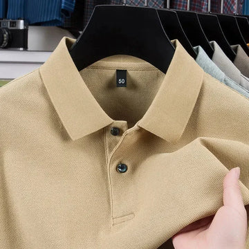 mercerized cotton polo shirt | mens short sleeve polo | breathable cotton shirt | ultrasonic cleaning