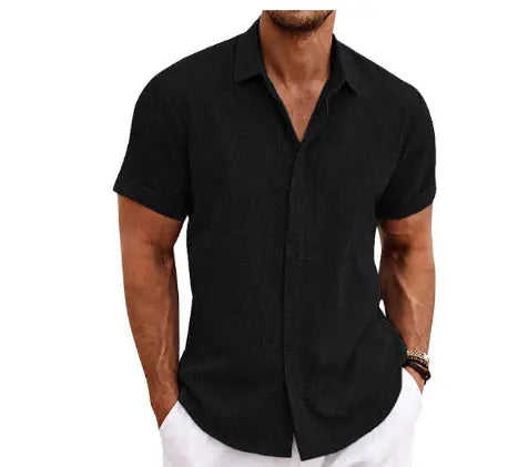 Men's Linen Short Sleeved T-shirt Loose Fitting 3XL - available style options