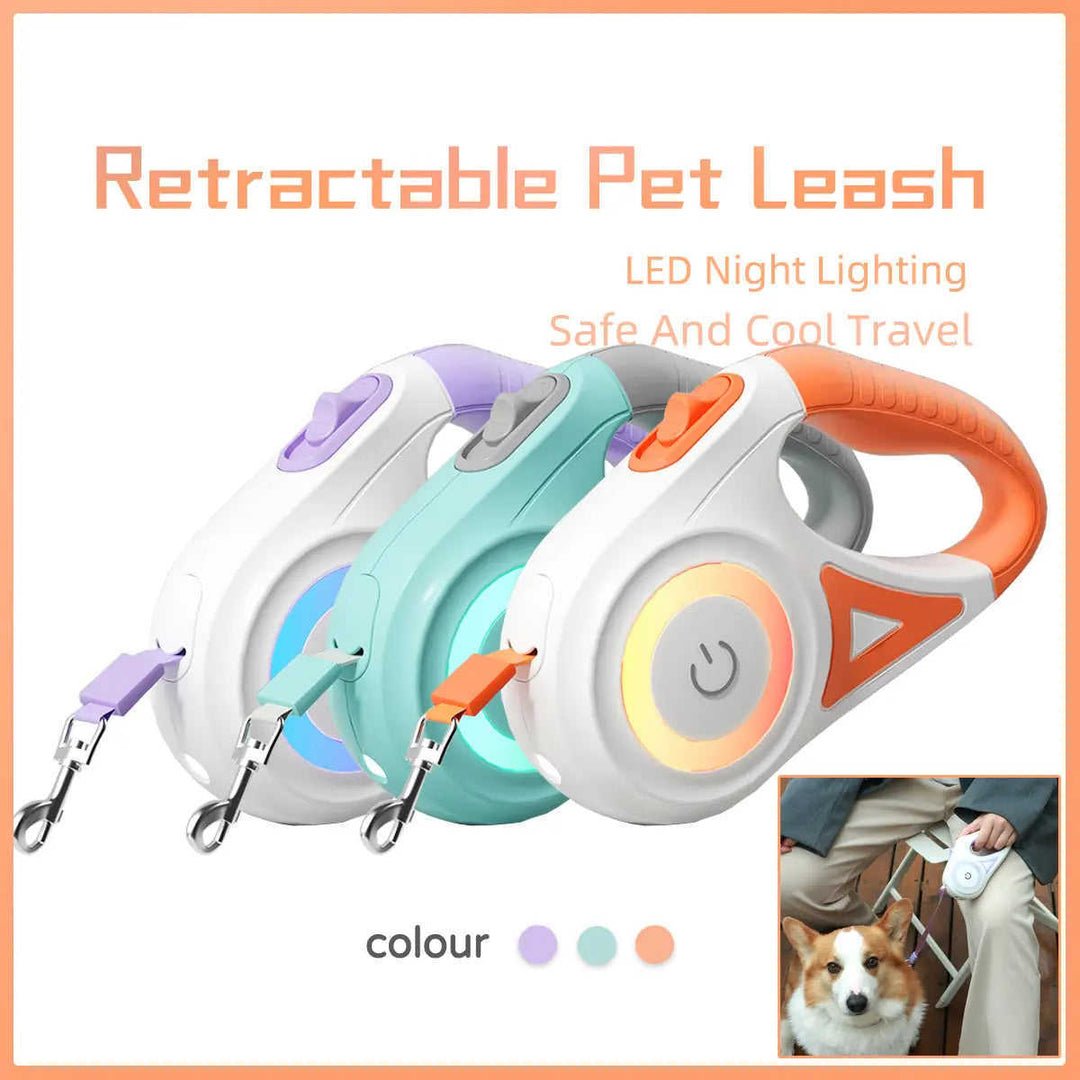 Dog Leash Retractable Leash And Dog Collar Spotlight Automatic Pet Dog Cat Traction Rope For Small Medium Dogs Pet Product Meifu Market