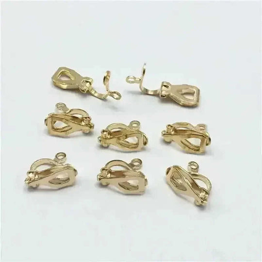 pierced metal ear clip | diy earrings for women | minimalist geometric earring blanks | ultrasonic cleaning