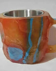 400ml Resin Crystal Coffee Mug - Elegant Mineral Design with Handle - lifestyle (pattern: check)