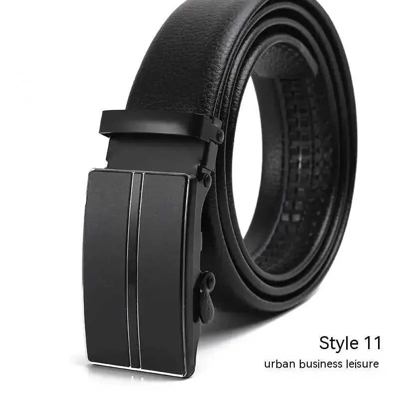 Men's Fashion Automatic Buckle Litchi Pattern Belt Style 14 - color variant display