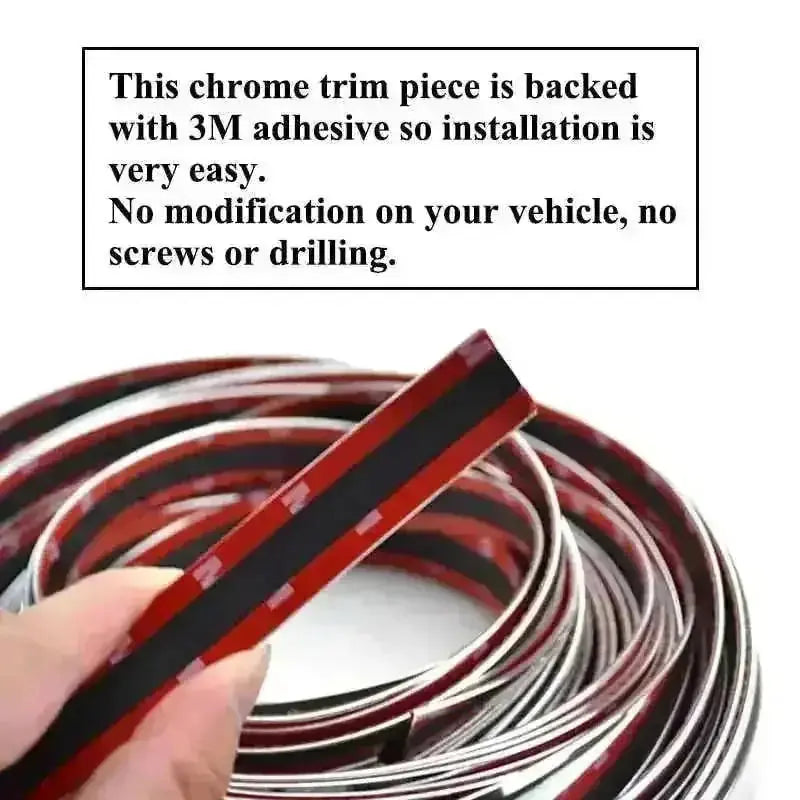 6M Chrome Car Styling Moulding Strip - Door Window Mirror Body Decorat - lifestyle (pattern: check)