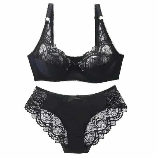 wire-free lace bra | seamless underwear set | push-up padded bra | energy saving