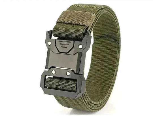 New Quick Release Tactical Release Buckle Braided Elastic Belt Men Sapphire Blue - texture and material detail