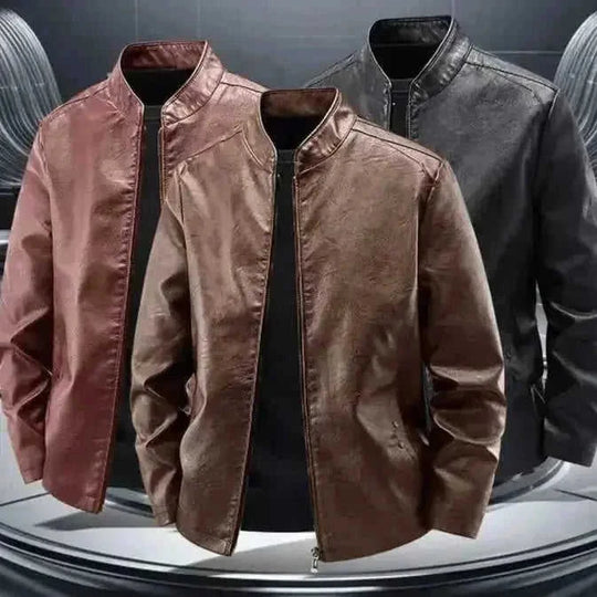 genuine leather motorcycle jacket | heavy-duty biker coat | abrasion-resistant riding gear | energy saving