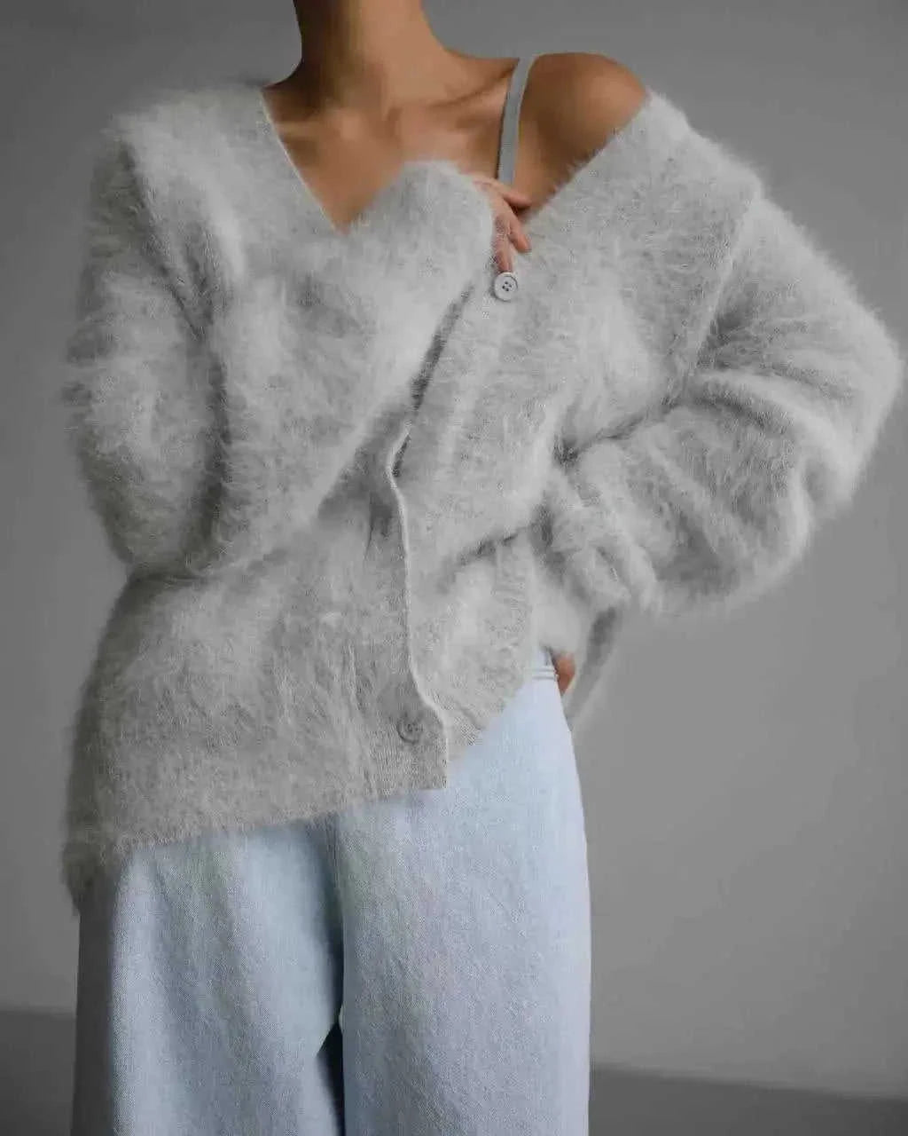 cashmere blend cardigan | oversized fit sweater | longline knitwear | energy saving