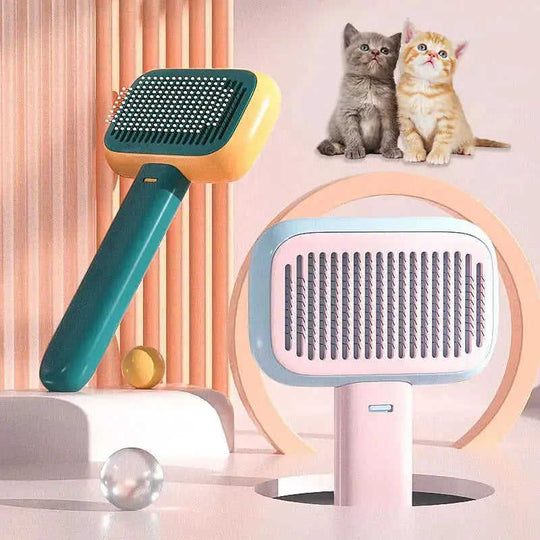 New Pet Cat Dog Hair Brush Hair Massage Comb Open-Knot Brush Grooming Cleaning Tool Stainless Steel Comb Green - main prod...