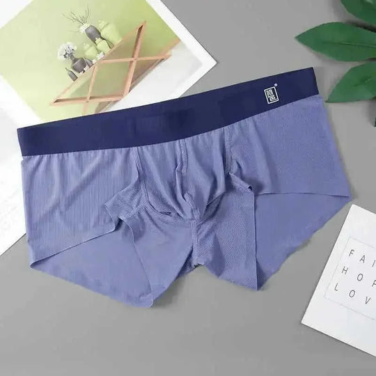 ice silk boxer shorts for men | breathable fabric underwear | moisture-wicking boxer briefs | ultrasonic cleaning