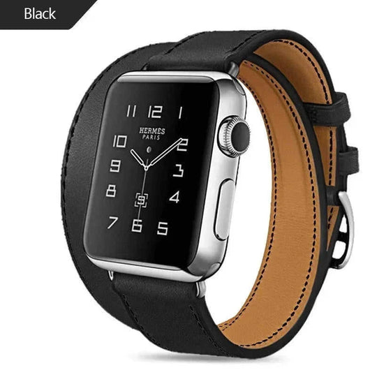 single layer leather wristband | double wrap leather bracelet | genuine leather construction | energy saving