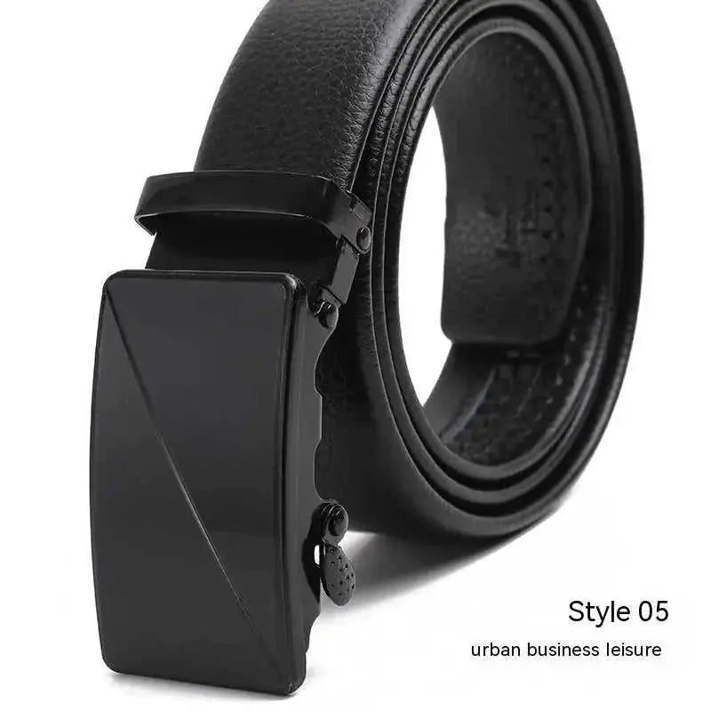 Men's Fashion Automatic Buckle Litchi Pattern Belt Style 14 - size and dimension reference