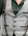 A Simple And Casual British Style Vest In Contrasting Colors For Men Without Straps - main view (pattern: solid, check |...