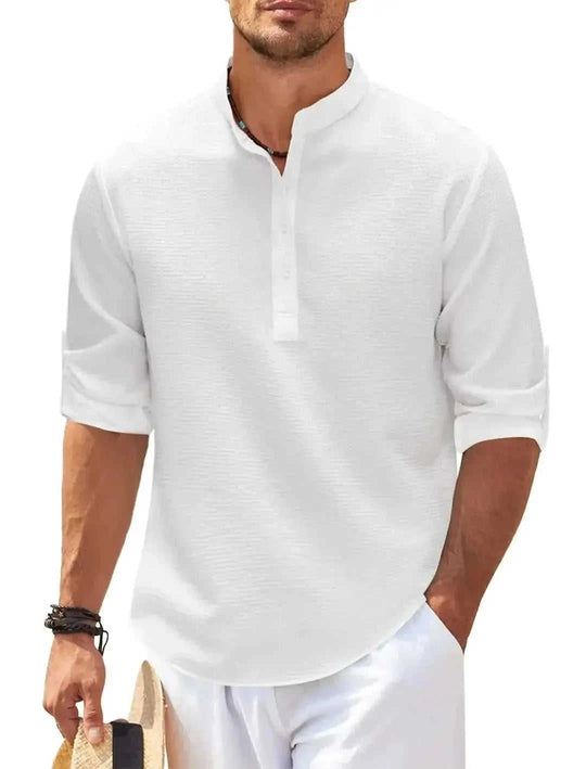 long sleeve casual shirt | cotton blend fabric | business casual wear | energy saving