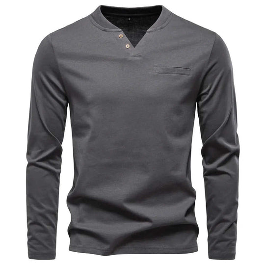 Mens V Neck Slim Fit Base Layer Shirt Khaki - color variant display